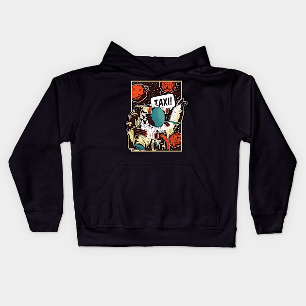 Space Taxi Kids Hoodie by EarlAdrian